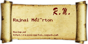 Rajnai Márton névjegykártya