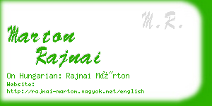 marton rajnai business card